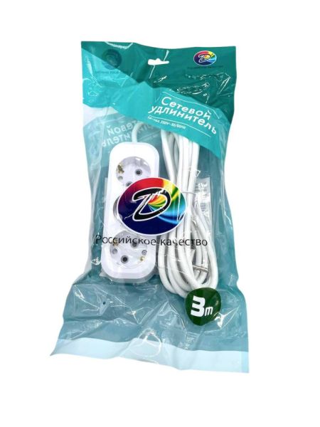 Удлинитель бытов. Stand.12-3W 3 метра с/з(10/50) ПВС 3*1 (16А)